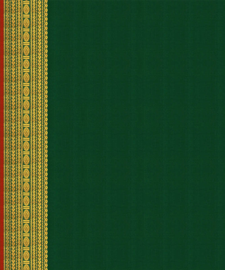 Handwoven red with green kanjivaram silk saree