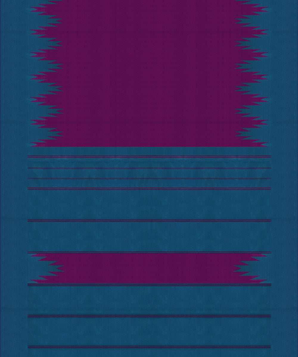 Handwoven purple with blue kanjivaram silk saree