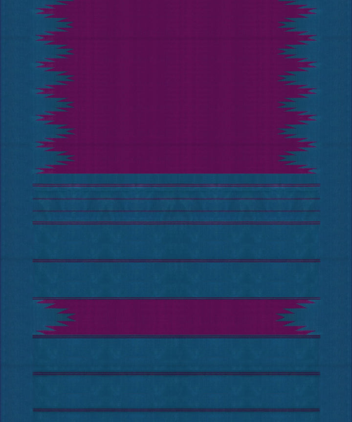 Handwoven purple with blue kanjivaram silk saree