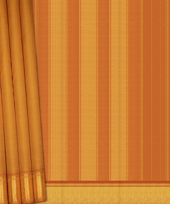 Handwoven mustard kanjivaram silk saree