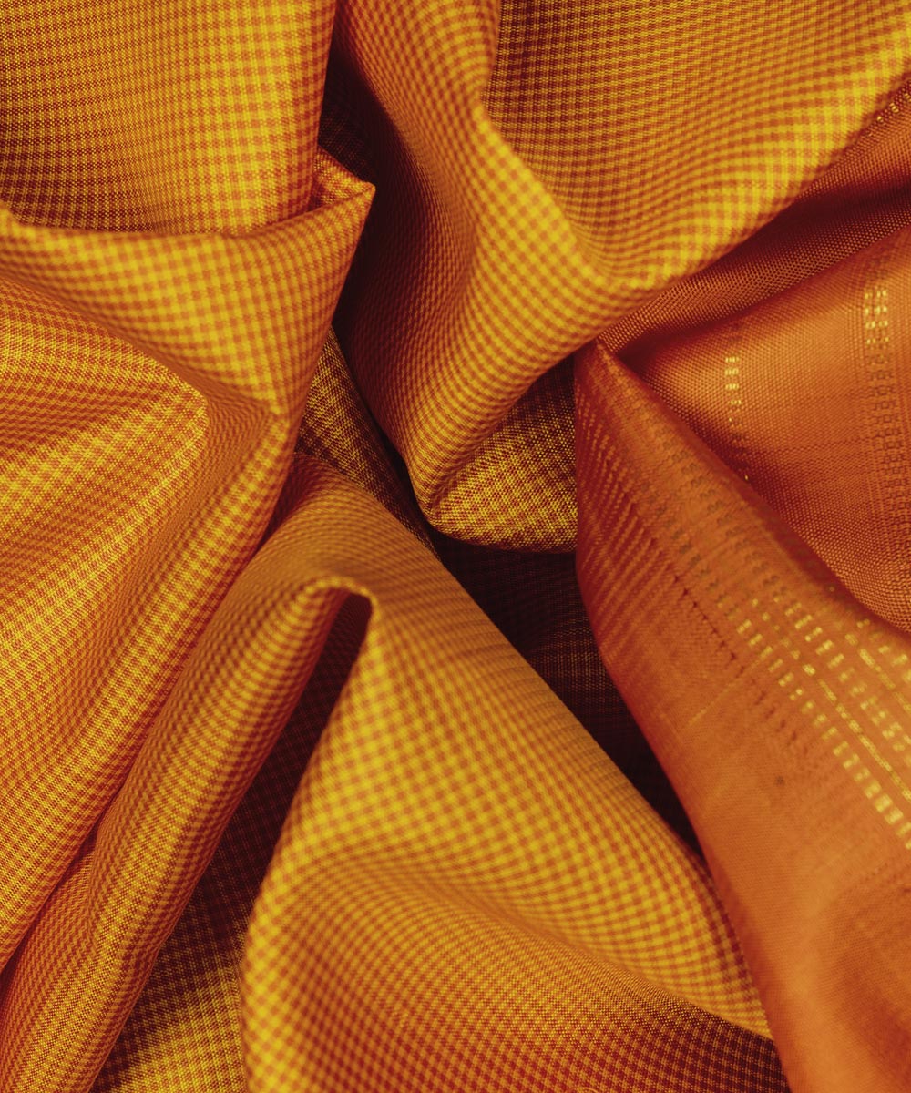 Handwoven mustard kanjivaram silk saree