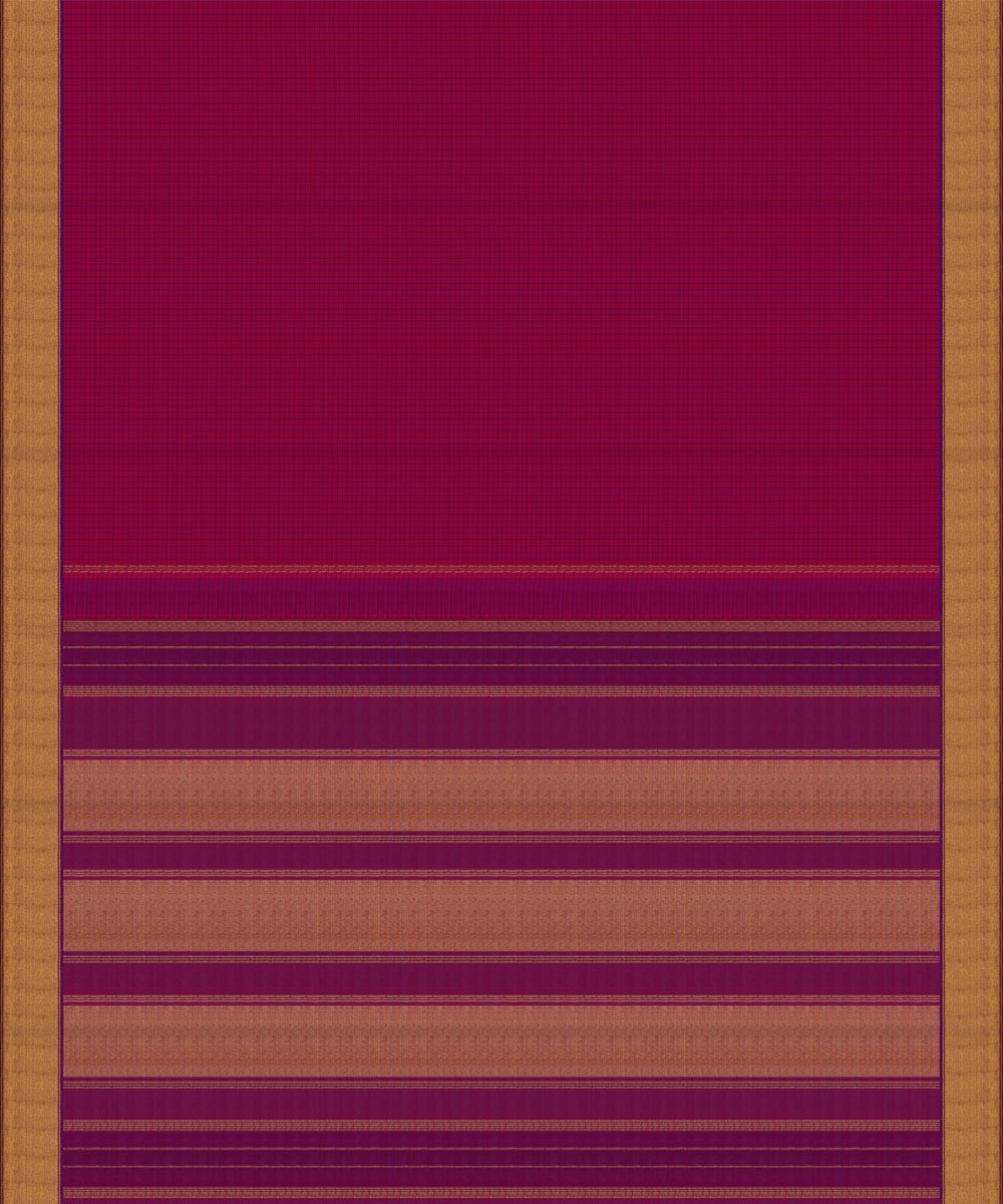 Handwoven pink with purple kanjivaram silk saree