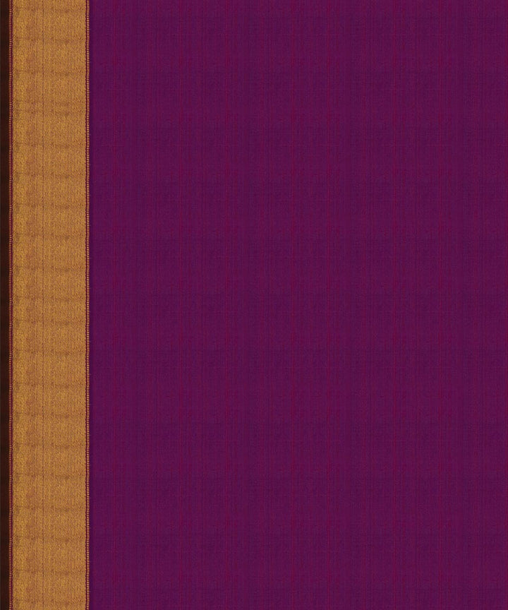Handwoven pink with purple kanjivaram silk saree
