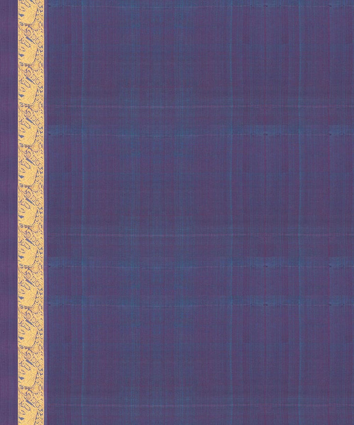 Handwoven blue with purple kanjivaram silk saree