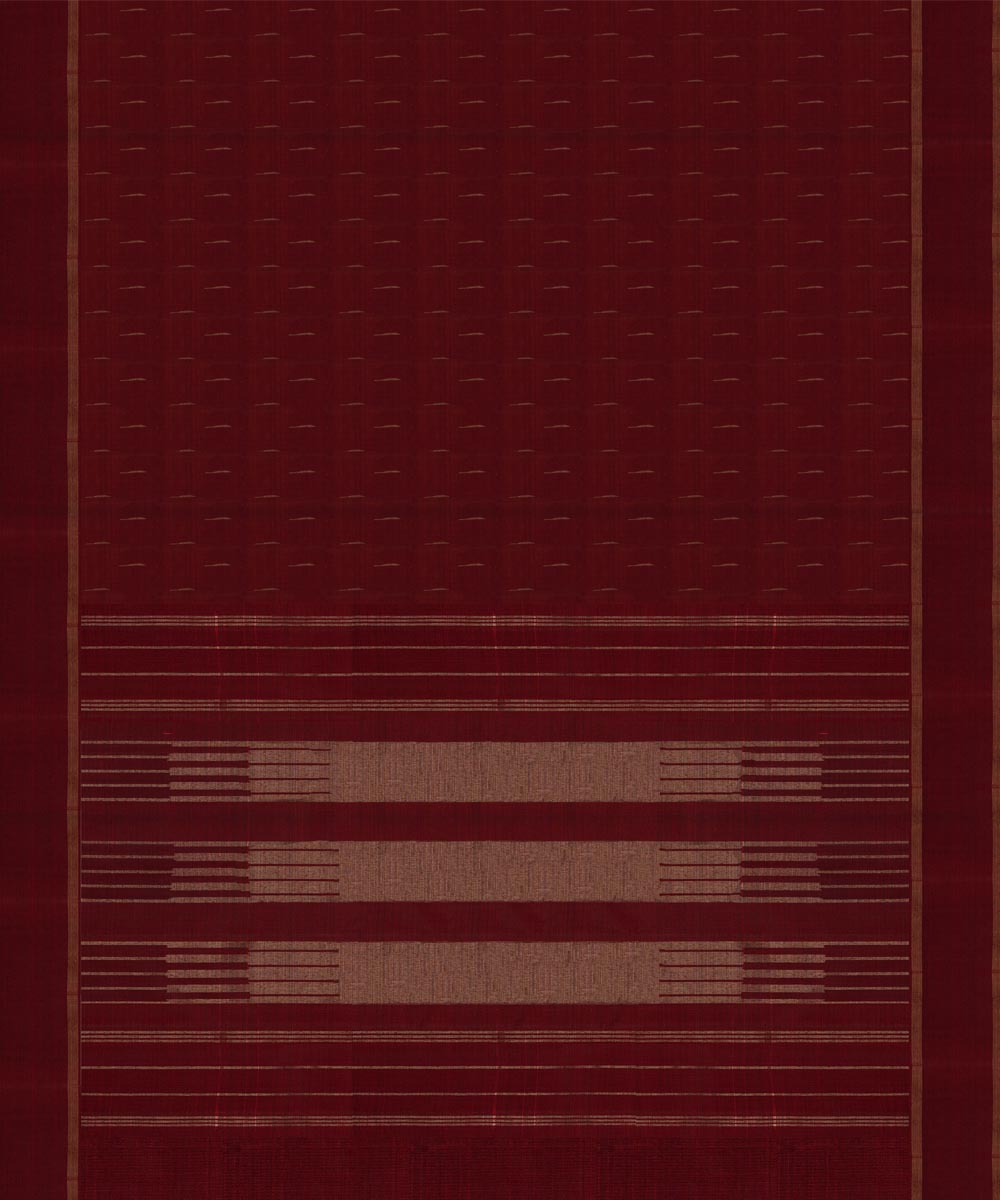 Handwoven maroon kanjivaram silk saree