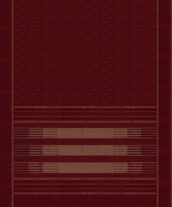 Handwoven maroon kanjivaram silk saree