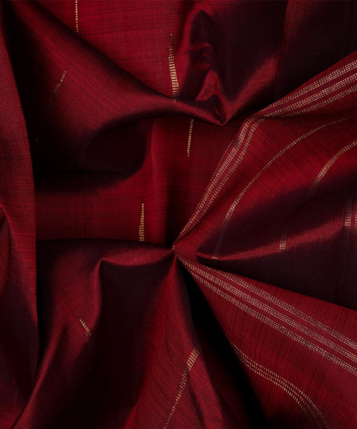 Handwoven maroon kanjivaram silk saree