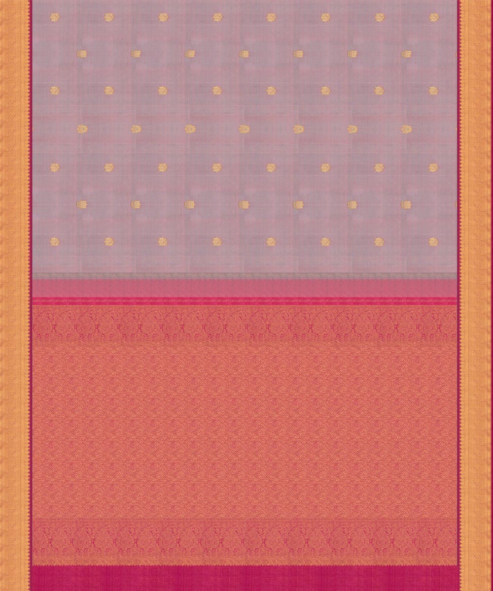 Handwoven blue with pink kanjivaram silk saree