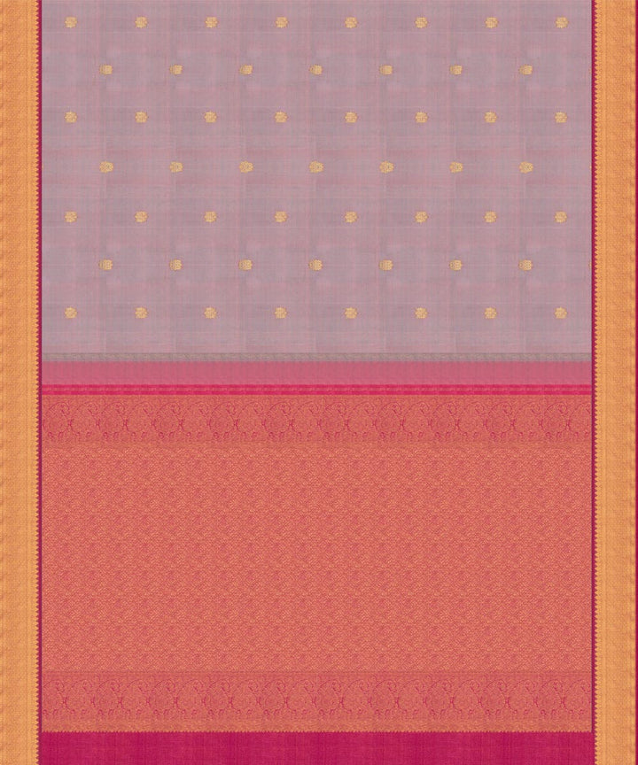 Handwoven blue with pink kanjivaram silk saree