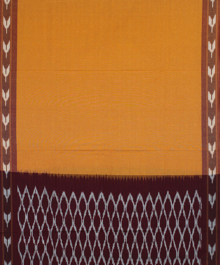 Maroon mustard cotton handwoven pochampally ikat dress material