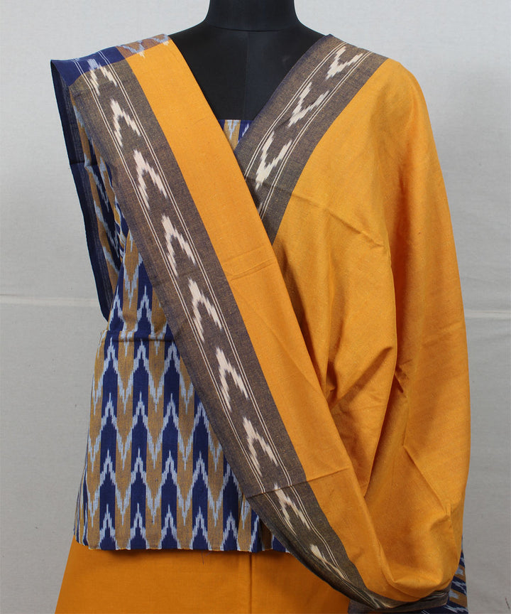 Multicolor handwoven pochampally ikat cotton dress material