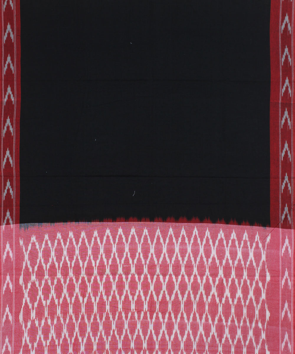 Pink black handwoven cotton pochampally ikat dress material