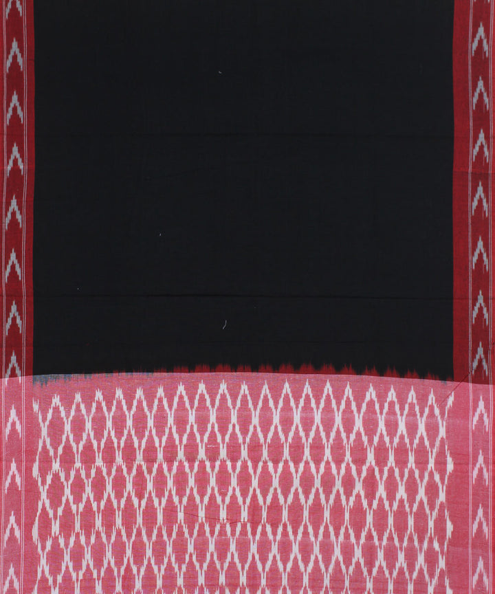 Pink black handwoven cotton pochampally ikat dress material