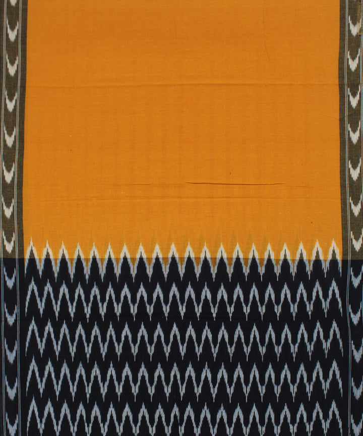 Black mustard handwoven cotton pochampally ikat dress material