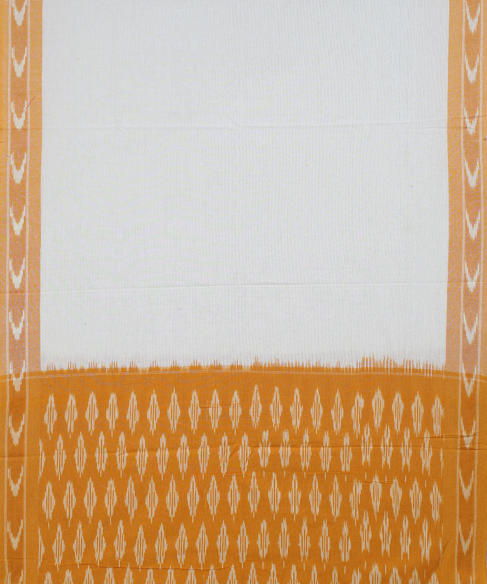 Mustard offwhite handwoven pochampally ikat dress material