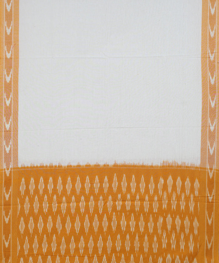 Mustard offwhite handwoven pochampally ikat dress material