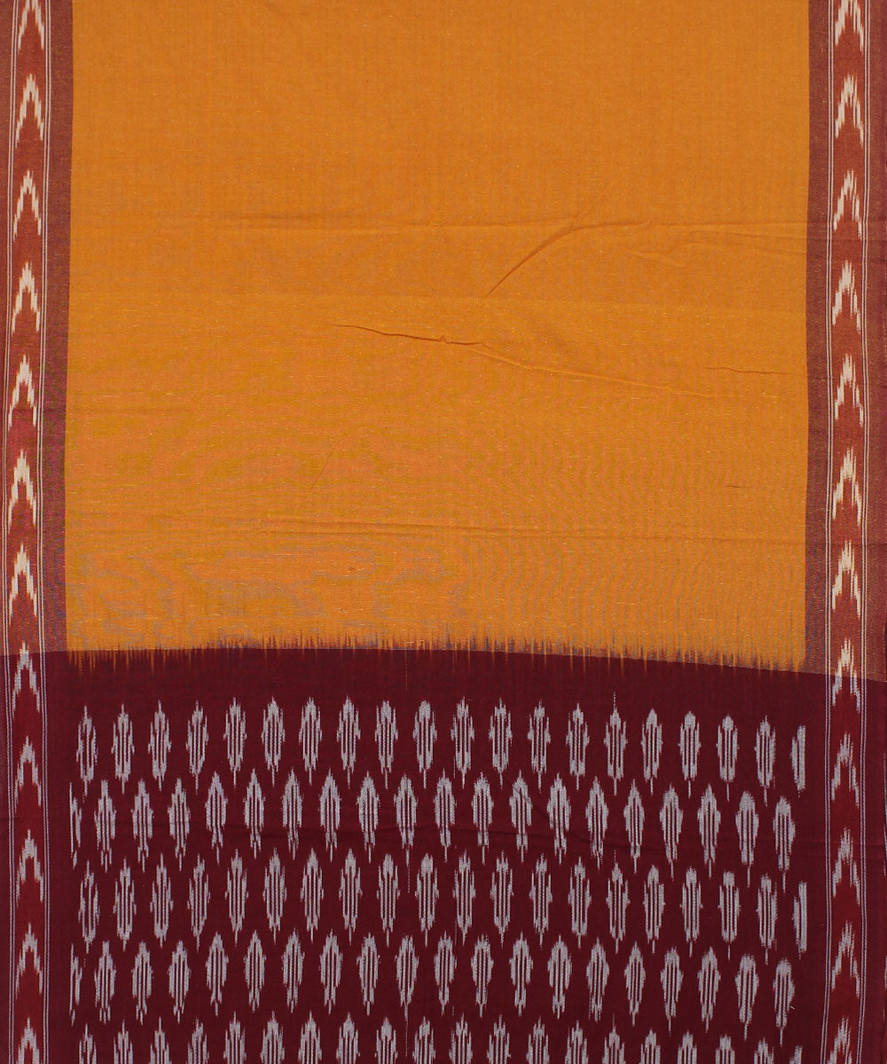 Maroon mustard handwoven pochampally ikat cotton dress material