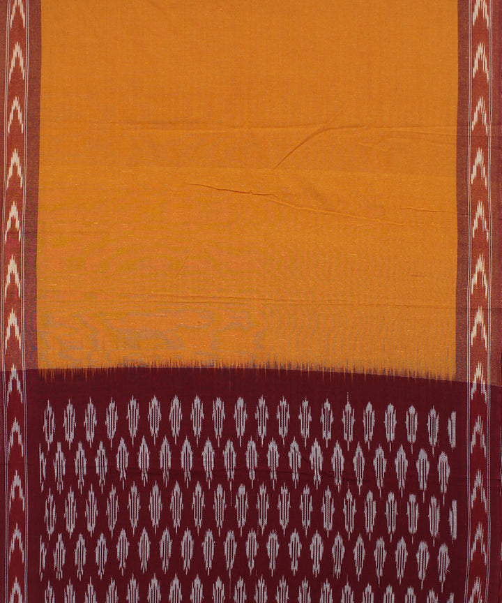 Maroon mustard handwoven pochampally ikat cotton dress material