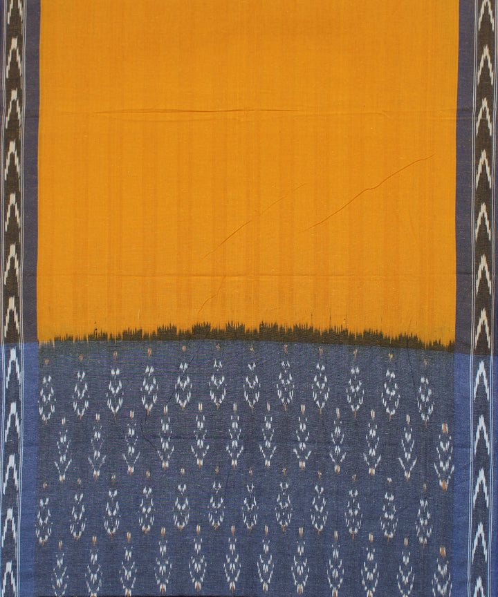 Grey blue handwoven cotton pochampally ikat dress material