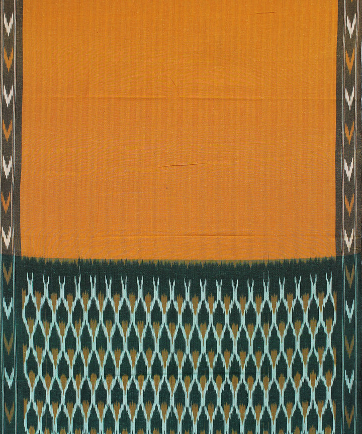 Dark green mustard handwoven cotton pochampally ikat dress material