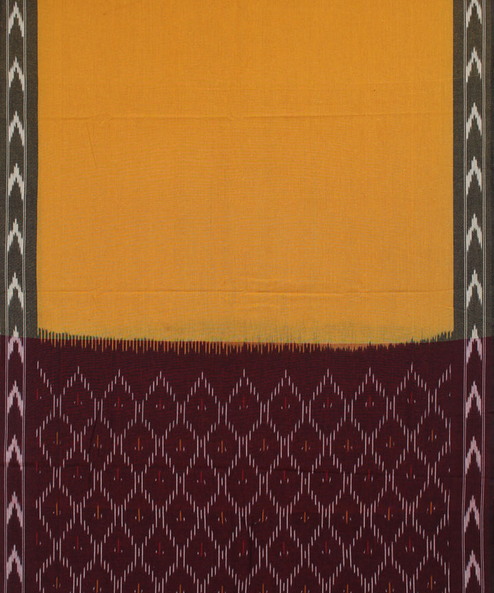 Maroon mustard pochampally ikat handwoven cotton dress material