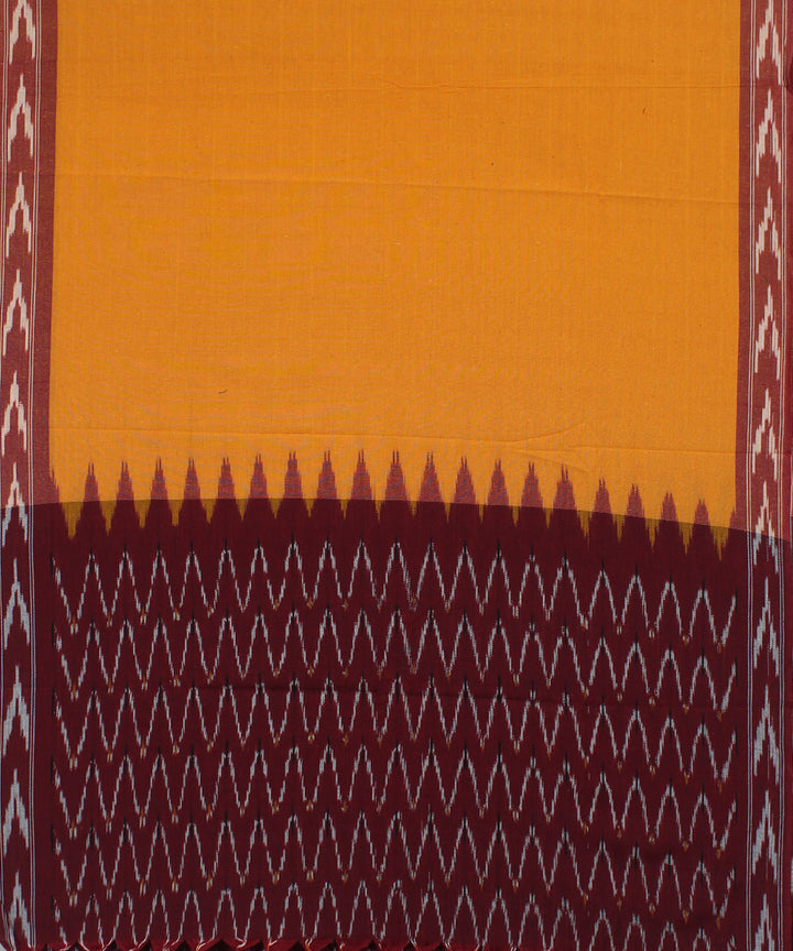 Maroon mustard handwoven cotton pochampally ikat dress material
