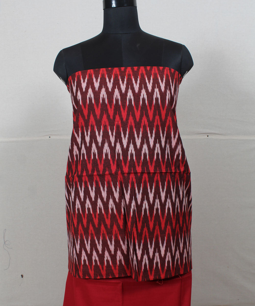 Multicolor handwoven cotton pochampally ikat dress material