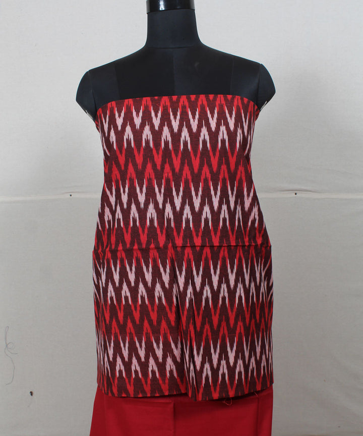 Multicolor handwoven cotton pochampally ikat dress material