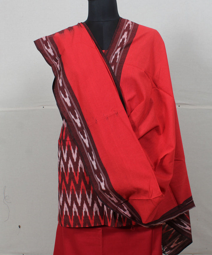 Multicolor handwoven cotton pochampally ikat dress material