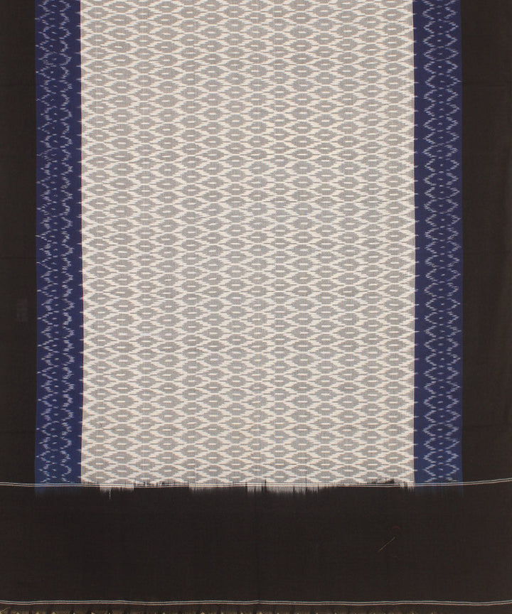 Grey navy blue black handwoven cotton pochampally ikat dupatta