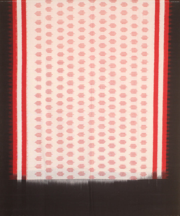 Offwhite black cotton pochampally ikat handwoven dupatta
