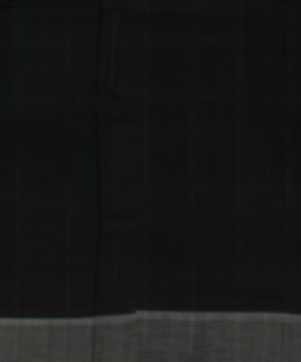 Black white teliarumal cotton handloom pochampally ikat saree