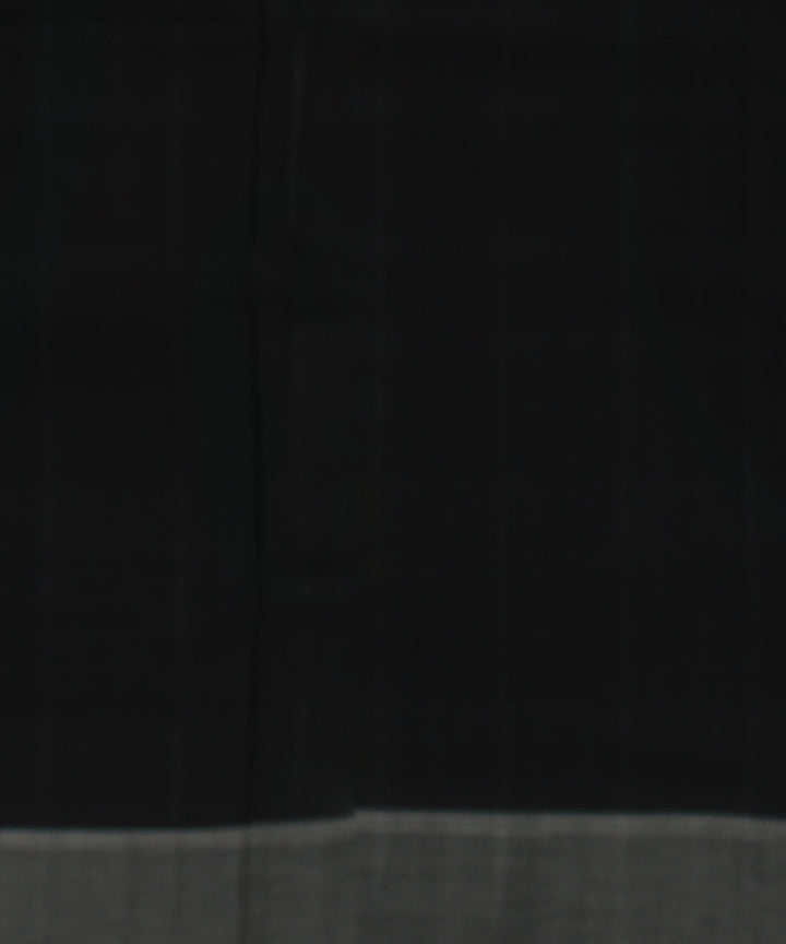 Black white teliarumal cotton handloom pochampally ikat saree