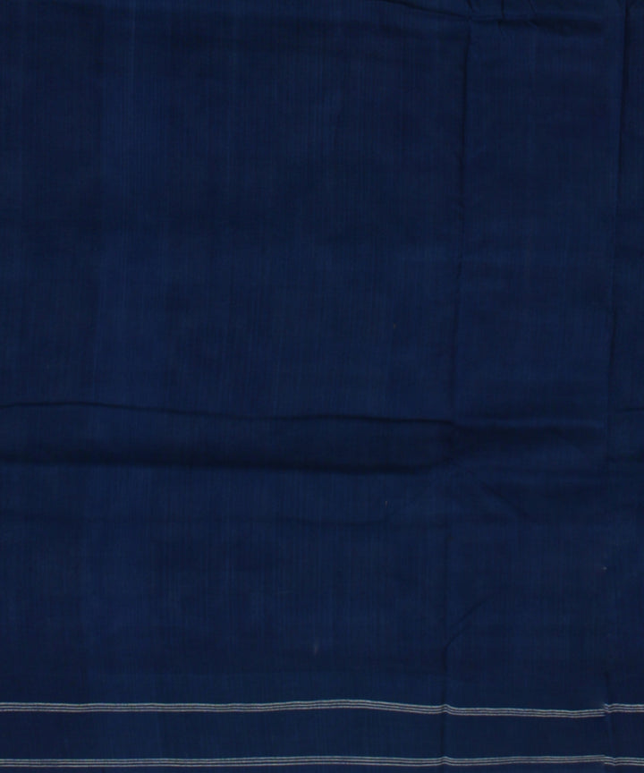 Navy blue white teliarumal cotton handloom pochampally ikat saree
