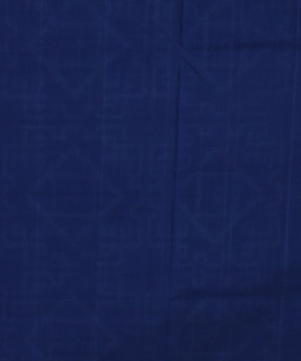 White navy blue teliarumal cotton handloom pochampally ikat saree