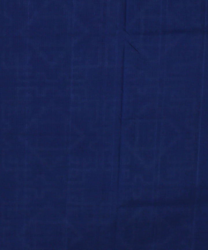 White navy blue teliarumal cotton handloom pochampally ikat saree