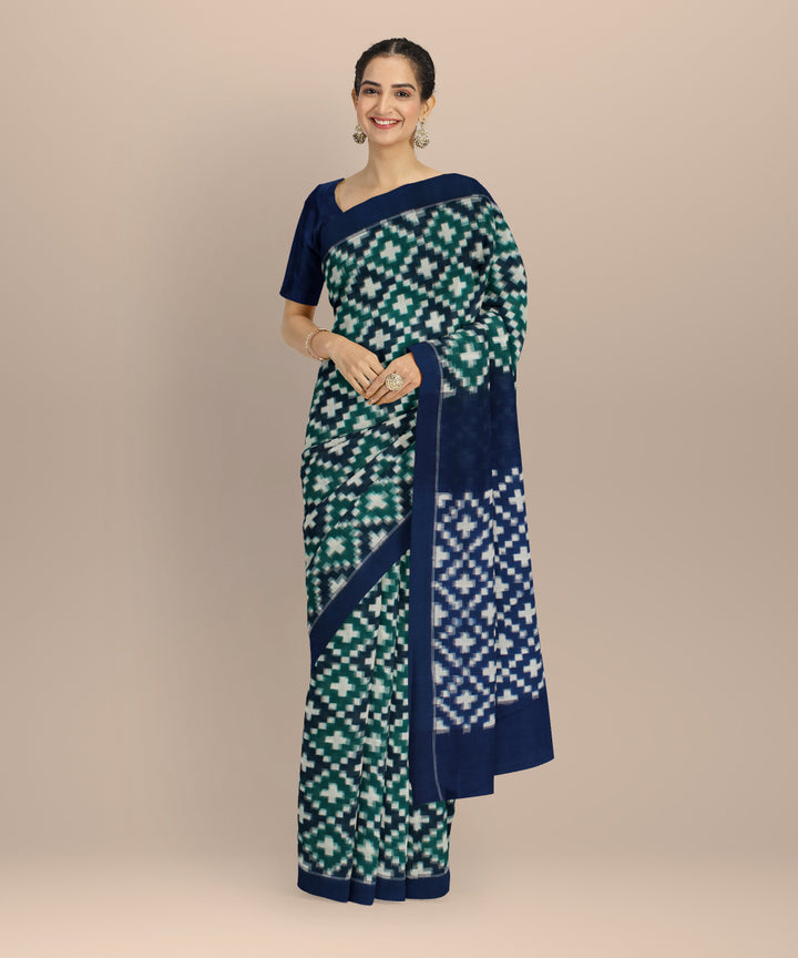 Multicolor teliarumal cotton handloom pochampally ikat saree
