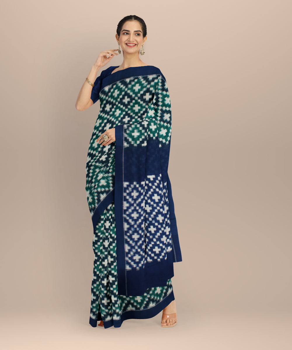 Multicolor teliarumal cotton handloom pochampally ikat saree