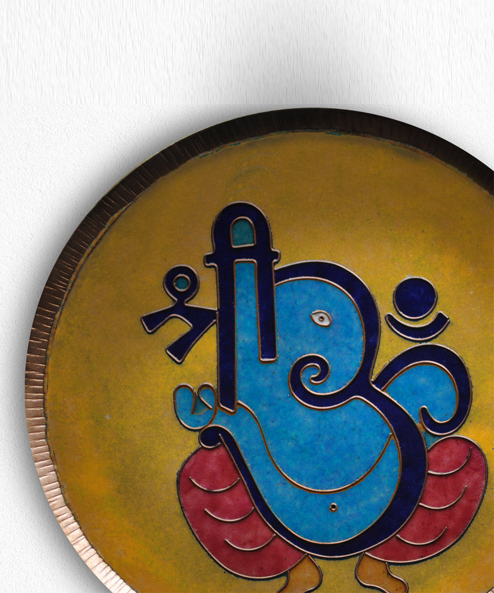 Sky blue blue handcrafted copper wall plates