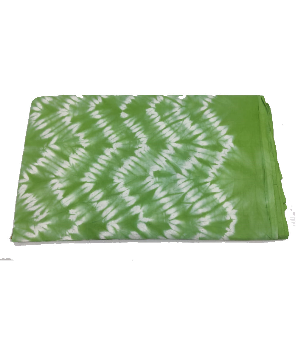 2.5m Green white tie dye cotton kurta material