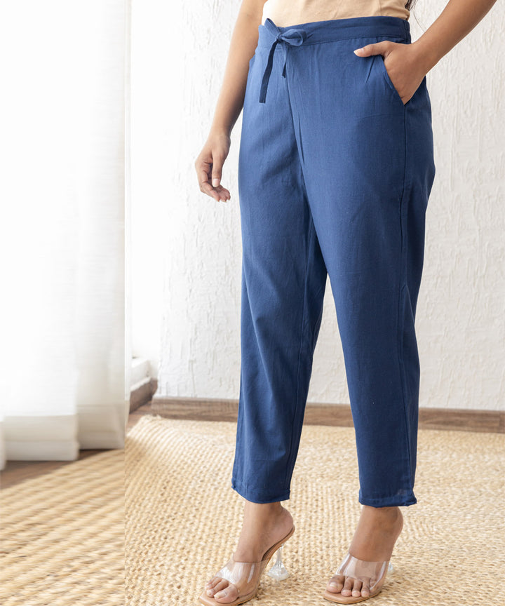 Indigo blue straight cotton pant