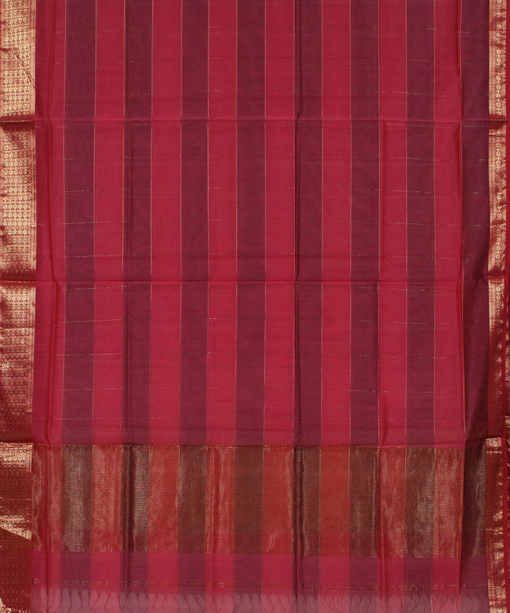 Pink gold zari handwoven cotton silk maheshwari dress material