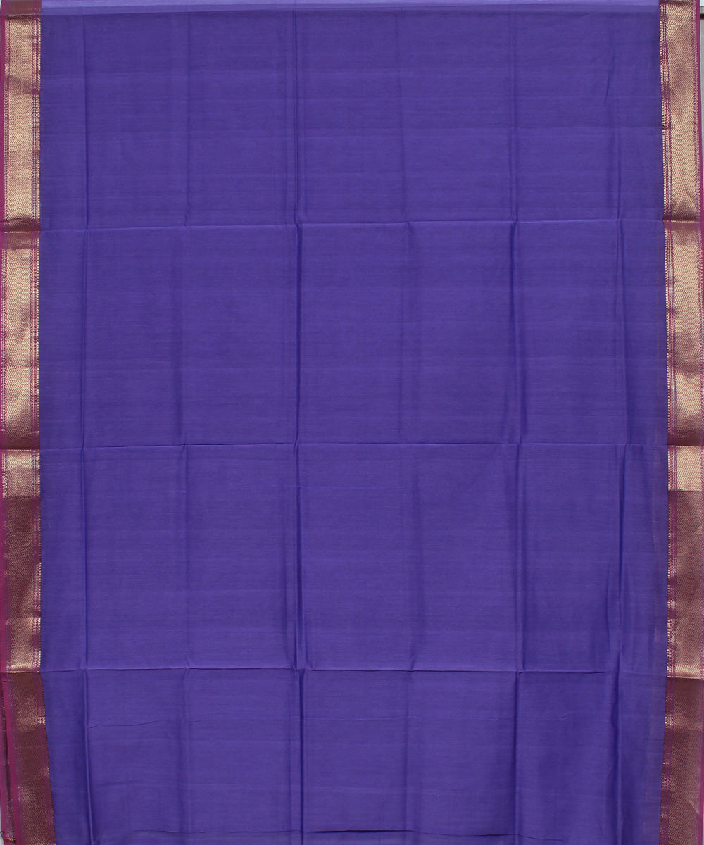 Violet gold zari handwoven cotton silk maheshwari dress material