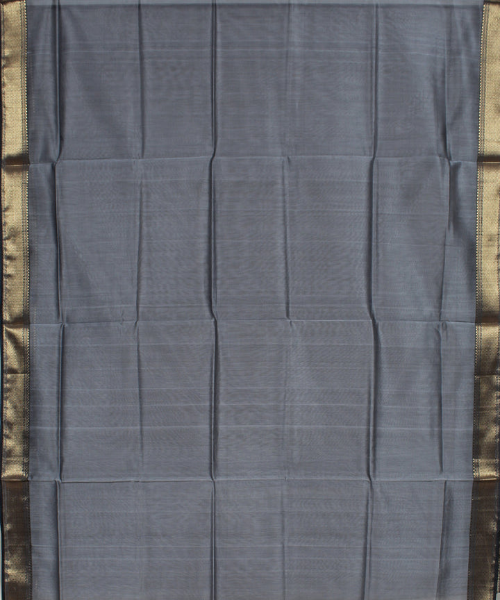 Grey gold zari handwoven cotton silk maheshwari dress material