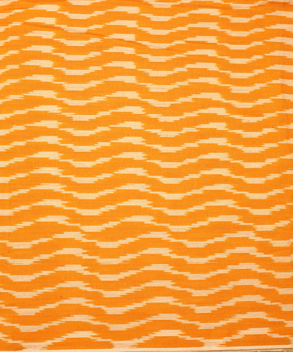 2.5 m Yellow offwhite cotton handloom pochampally ikat fabric