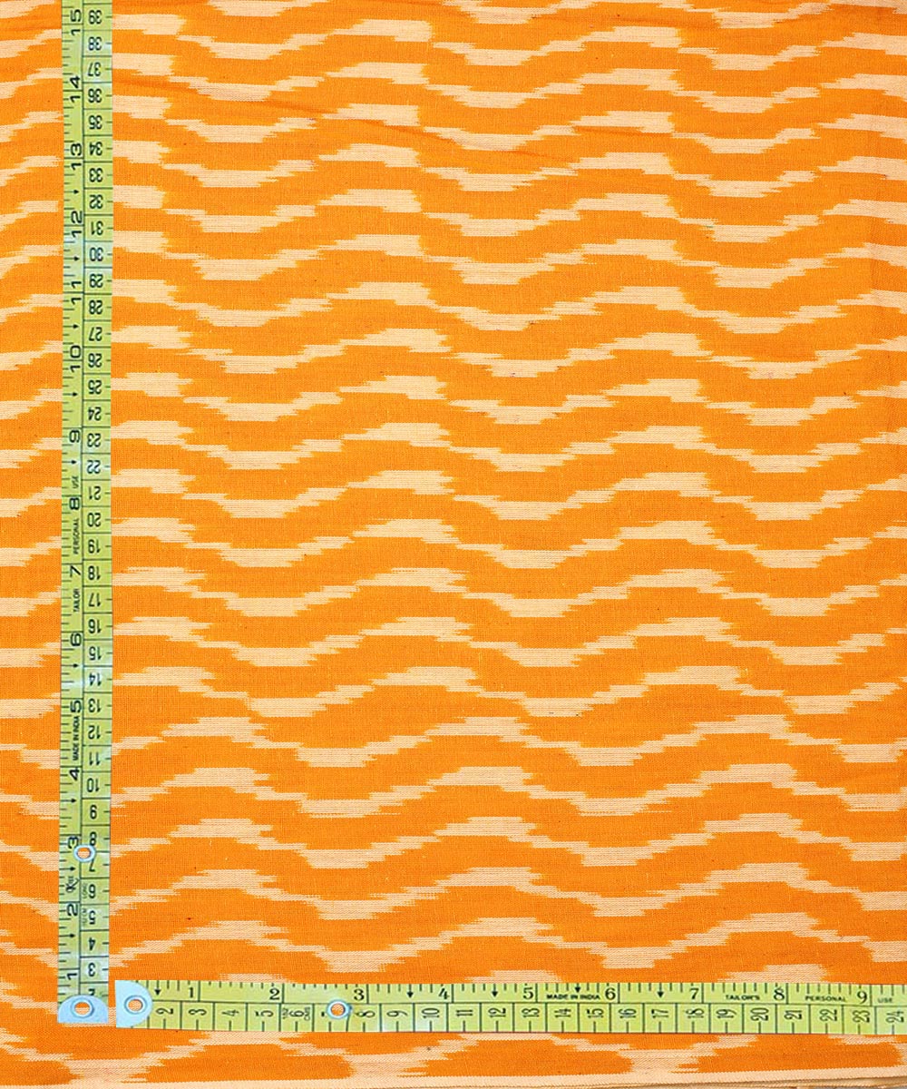 2.5 m Yellow offwhite cotton handloom pochampally ikat fabric