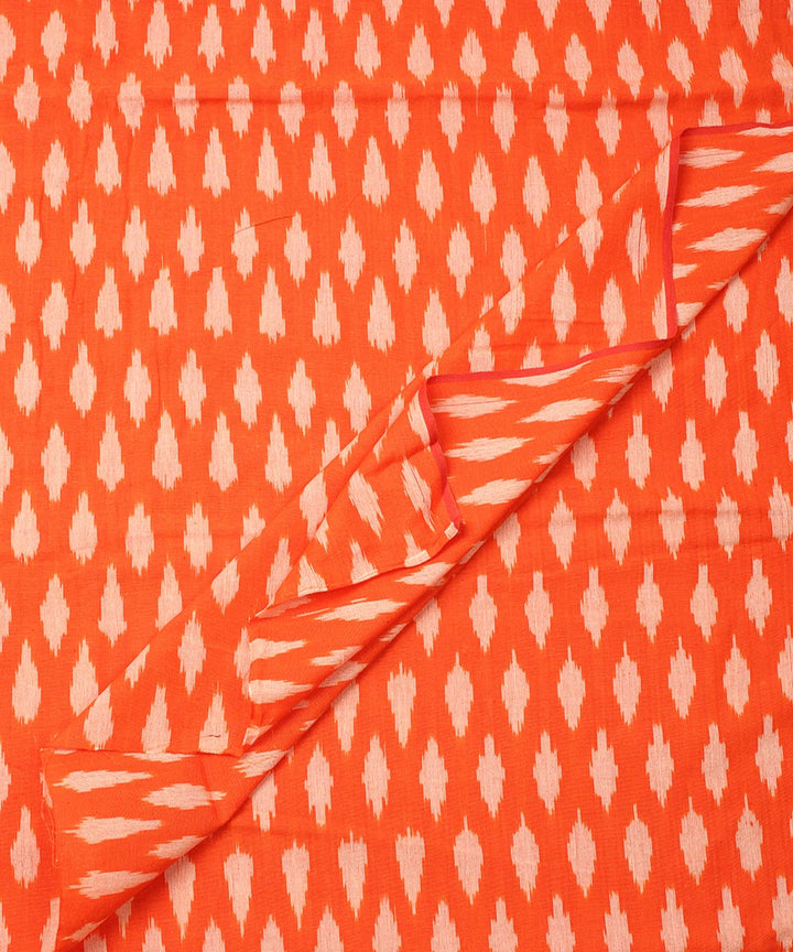 2.5 m Orange grey cotton handloom pochampally ikat fabric