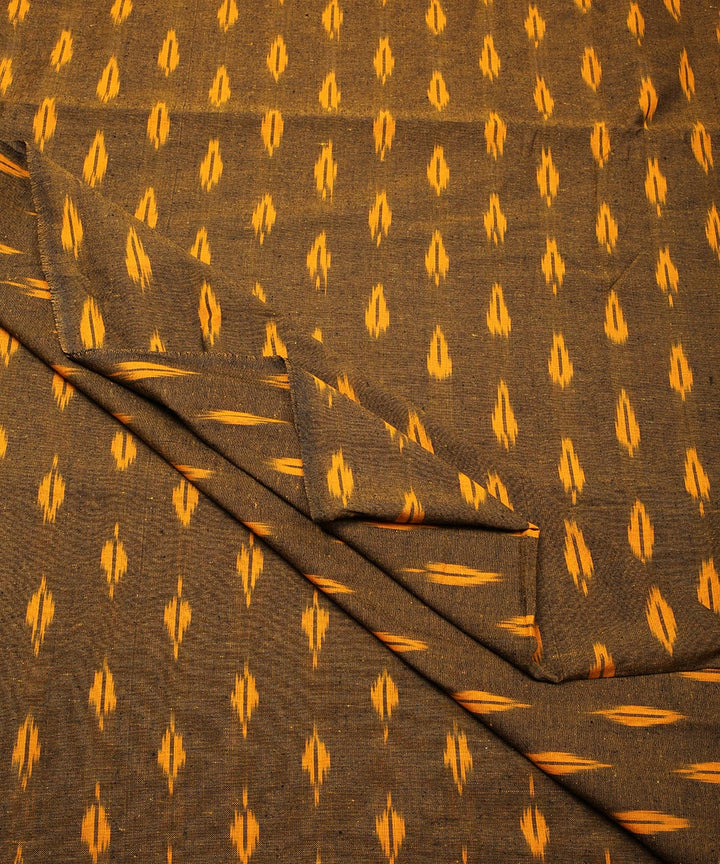 2.5 m Black yellow shared cotton handloom pochampally ikat fabric