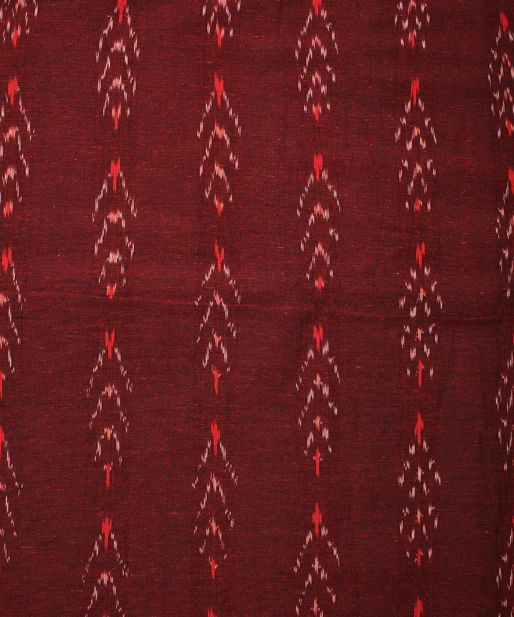 2.5 m Maroon cotton handloom pochampally ikat fabric
