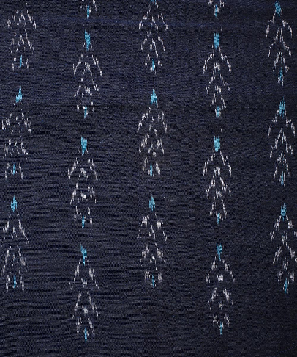 2.5 m Dark blue cotton handloom pochampally ikat fabric